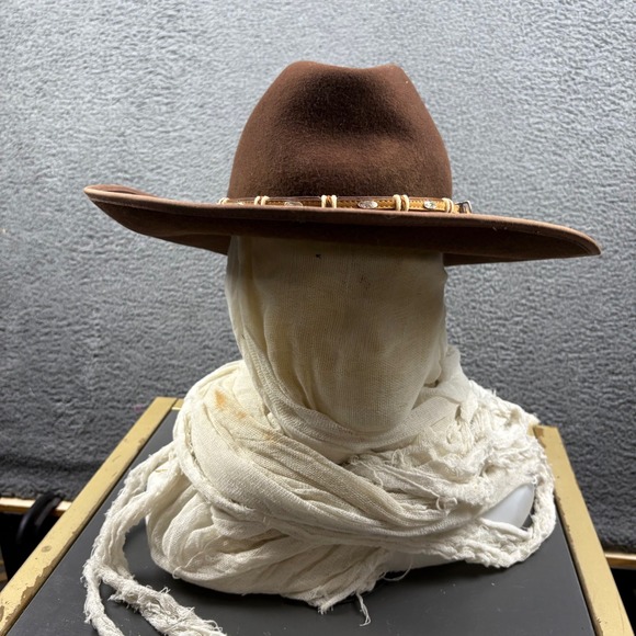Resistol Western Fedora Hat‎ Brown Felt Self Conforming Size 6 7/8